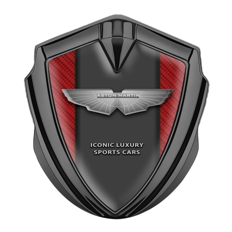 Aston Martin Fender Emblem Badge Graphite Red Luxury Design
