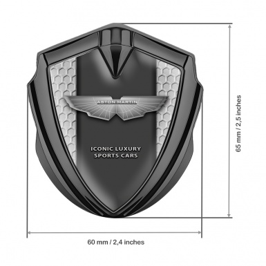 Aston Martin Fender Emblem Badge Graphite Grey Hex Design