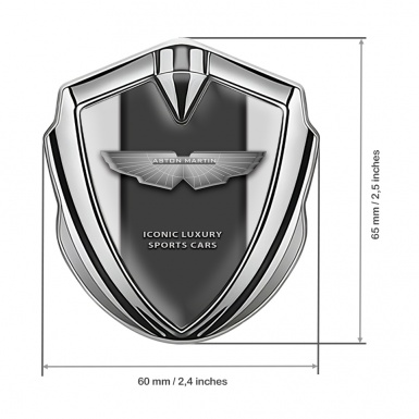 Aston Martin Trunk Emblem Badge Silver Grey Line Edition