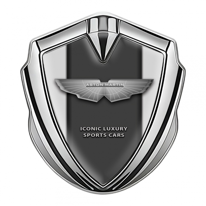 Aston Martin Trunk Emblem Badge Silver Grey Line Edition