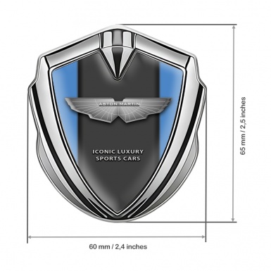 Aston Martin Bodyside Emblem Silver Blue Grey Line Edition