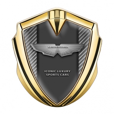 Aston Martin Trunk Emblem Badge Gold Carbon Luxury Design