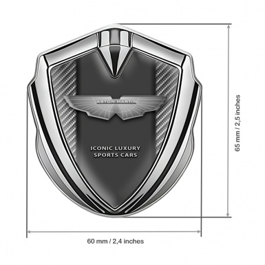 Aston Martin Trunk Emblem Badge Silver Carbon Luxury Design