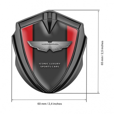 Aston Martin Self Adhesive Bodyside Emblem Graphite Red Grey Design