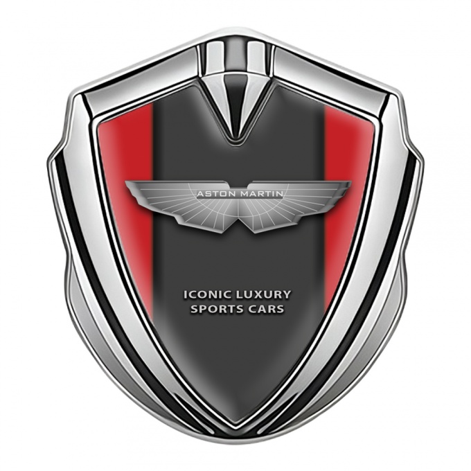 Aston Martin Self Adhesive Bodyside Emblem Silver Red Grey Design