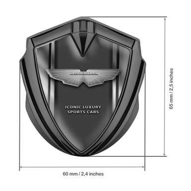 Aston Martin Fender Emblem Badge Graphite Metallic Lines Edition