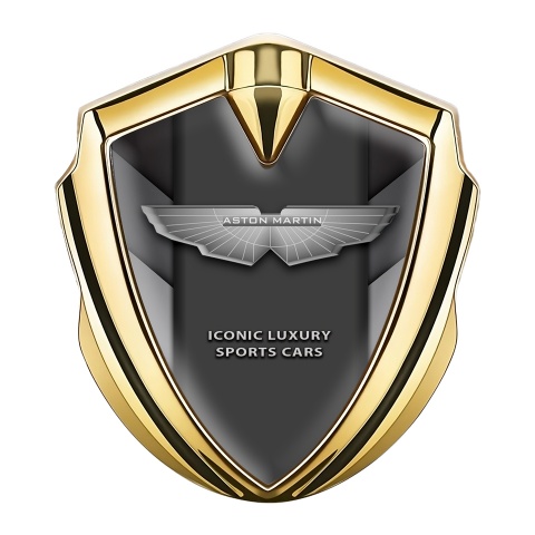 Aston Martin Bodyside Emblem Gold Dark Grey Shield Design
