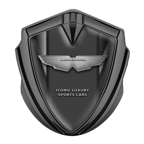 Aston Martin Fender Emblem Badge Graphite Grey Luxury Design