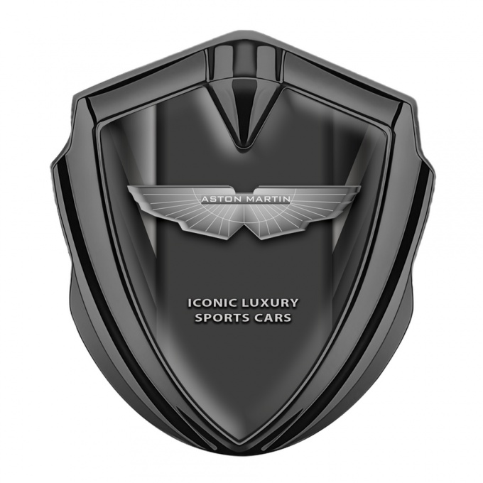 Aston Martin Fender Emblem Badge Graphite Grey Luxury Design