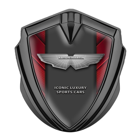 Aston Martin Fender Emblem Badge Graphite Red Lines Luxury Edition