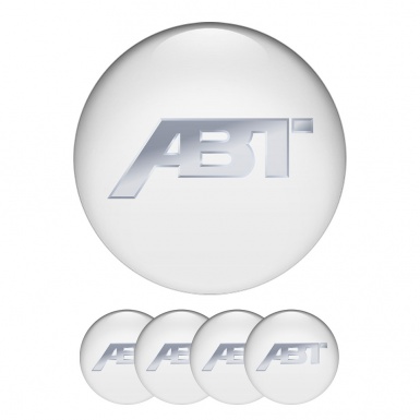ABT Center Hub Dome Stickers White Retro