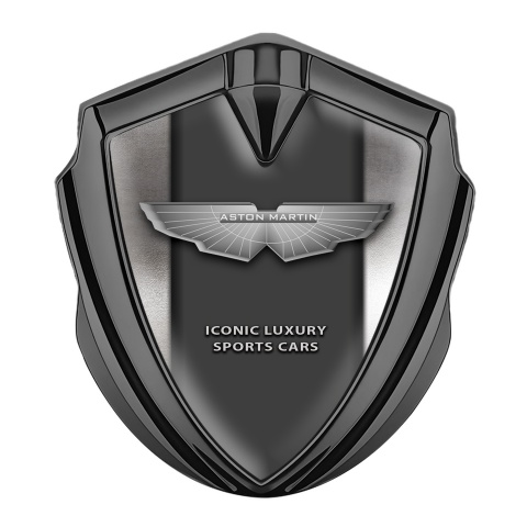 Aston Martin Trunk Emblem Badge Graphite Metallic Surface Design