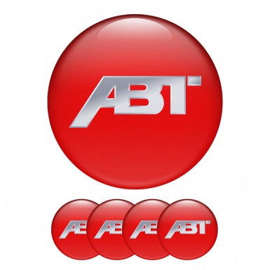 ABT Wheel Center Caps Emblem Red and Silver