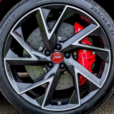 ABT Wheel Center Caps Emblem Red and Silver