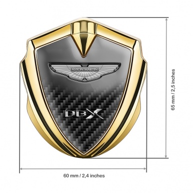 Aston Martin Bodyside Badge Self Adhesive Gold Dark Carbon Gradient