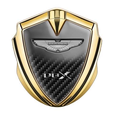 Aston Martin Bodyside Badge Self Adhesive Gold Dark Carbon Gradient