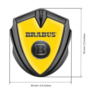 Mercedes Brabus Self Adhesive Bodyside Emblem Graphite Yellow Edition