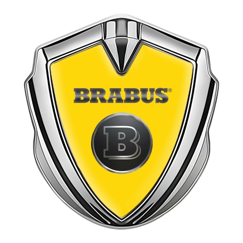 Mercedes Brabus Self Adhesive Bodyside Emblem Silver Yellow Edition