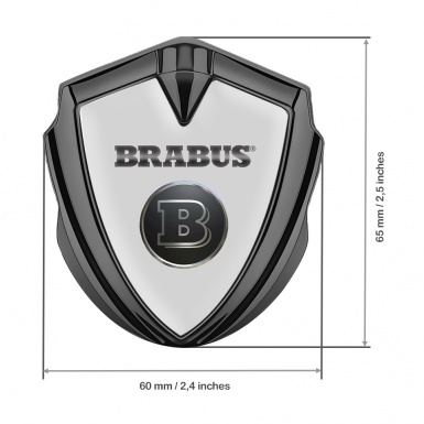 Mercedes Brabus 3D Car Metal Emblem Graphite Grey Chromed Logo