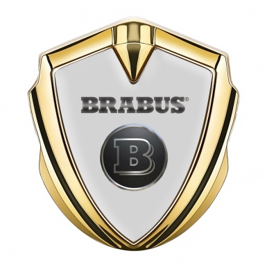 Mercedes Brabus 3D Car Metal Emblem Gold Grey Chromed Logo