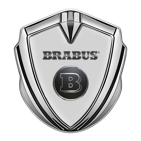 Mercedes Brabus 3D Car Metal Emblem Silver Grey Chromed Logo