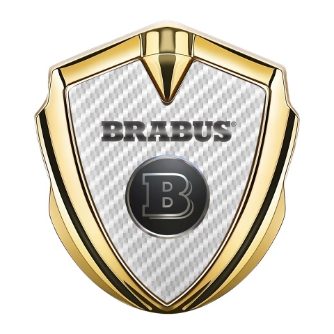 Mercedes Brabus Bodyside Emblem Gold White Carbon Edition
