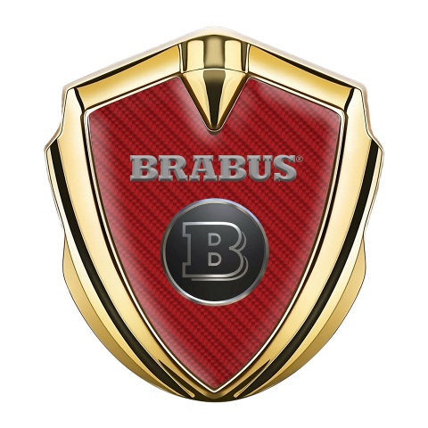 Mercedes Brabus Bodyside Badge Self Adhesive Gold Red Carbon Edition