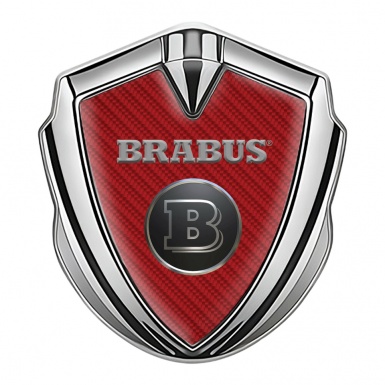 Mercedes Brabus Bodyside Badge Self Adhesive Silver Red Carbon Edition