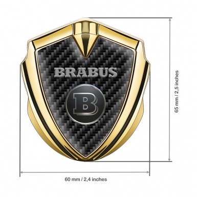 Mercedes Brabus Tuning Emblem Self Adhesive Gold Dark Carbon