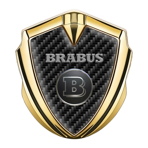 Mercedes Brabus Tuning Emblem Self Adhesive Gold Dark Carbon