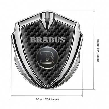Mercedes Brabus Tuning Emblem Self Adhesive Silver Dark Carbon
