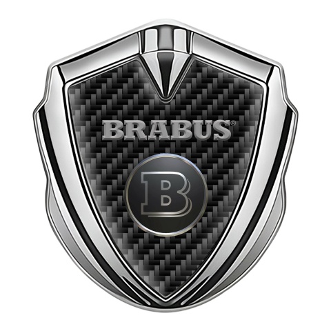 Mercedes Brabus Tuning Emblem Self Adhesive Silver Dark Carbon
