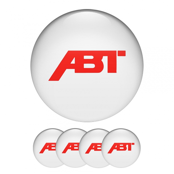 ABT Sportsline Wheel Center Cap Domed Stickers White and Red Logo