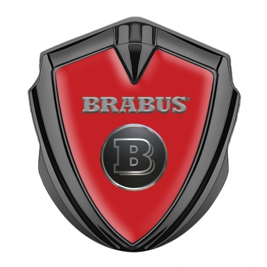 Mercedes Brabus Fender Emblem Badge Graphite Red Shield Edition