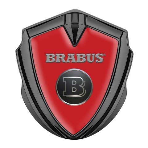 Mercedes Brabus Fender Emblem Badge Graphite Red Shield Edition