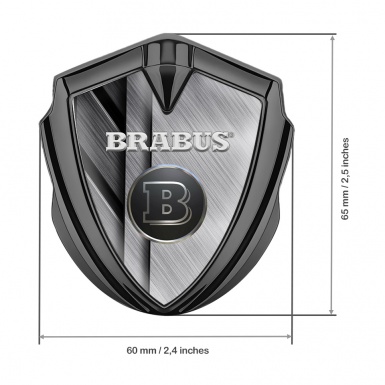 Mercedes Brabus Fender Metal Emblem Badge Graphite Aluminum Effect