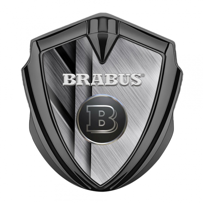 Mercedes Brabus Fender Metal Emblem Badge Graphite Aluminum Effect