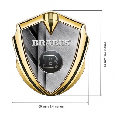 Mercedes Brabus Fender Metal Emblem Badge Gold Aluminum Effect