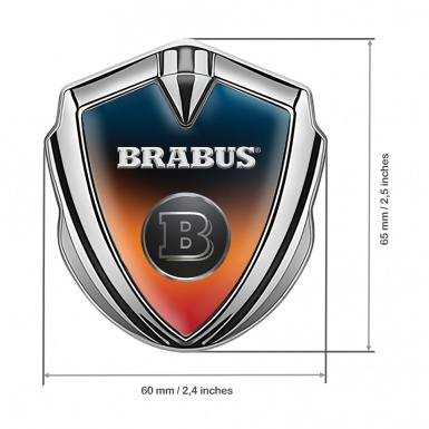Mercedes Brabus Trunk Emblem Badge Silver Colorful Shield Design