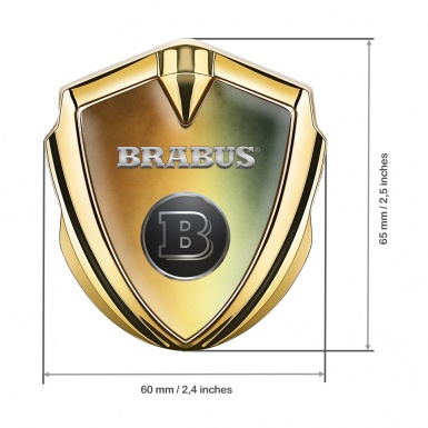 Mercedes Brabus Bodyside Emblem Gold Colorful Background Design