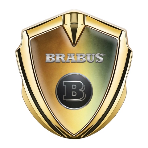 Mercedes Brabus Bodyside Emblem Gold Colorful Background Design