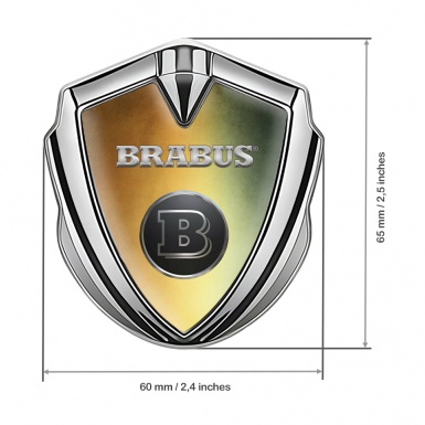 Mercedes Brabus Bodyside Emblem Silver Colorful Background Design