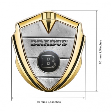 Mercedes Brabus Fender Emblem Badge Gold Scratched Metal Design