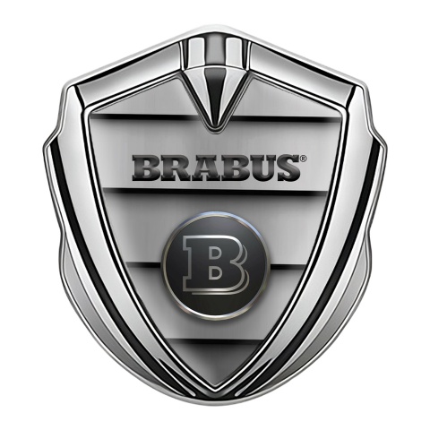 Mercedes Brabus Trunk Emblem Badge Silver Metal Grill Edition