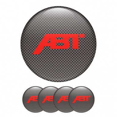 ABT Sportsline Center Hub Dome Stickers Carbon with Red Logo