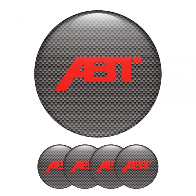 ABT Sportsline Center Hub Dome Stickers Carbon with Red Logo