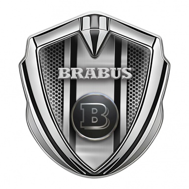 Mercedes Brabus 3D Car Metal Emblem Silver Front Grill Design