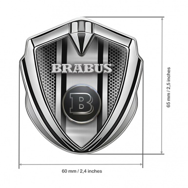 Mercedes Brabus 3D Car Metal Emblem Silver Front Grill Design