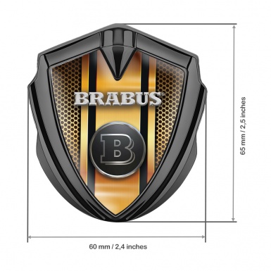 Mercedes Brabus Fender Emblem Badge Graphite Orange Color Mesh