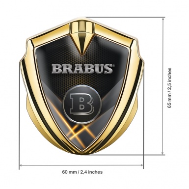 Mercedes Brabus Bodyside Emblem Gold Yellow Hexagon Design